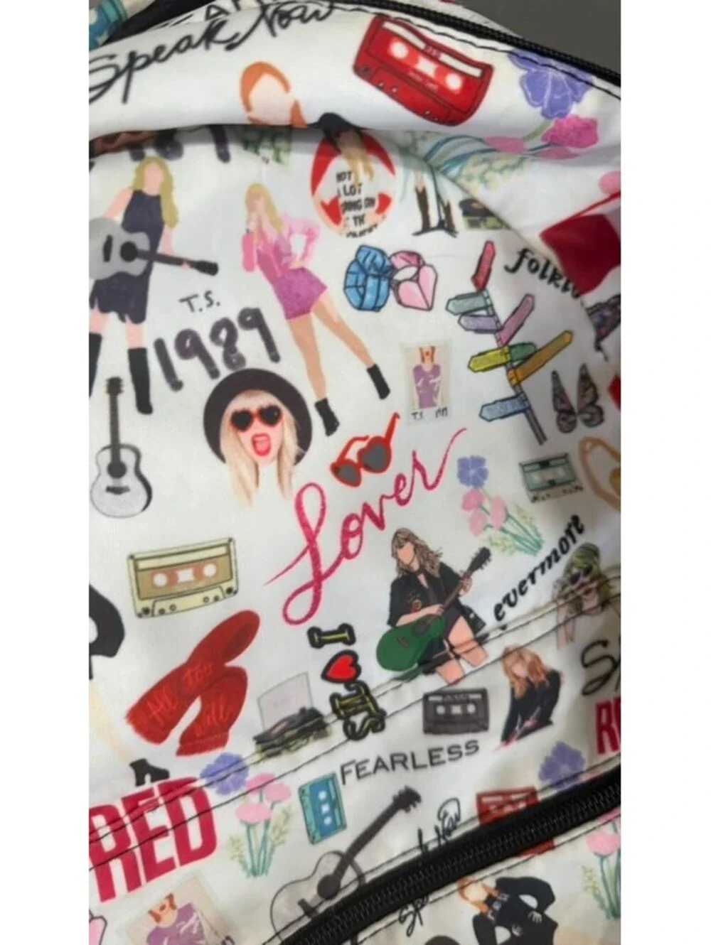 Taylor Swift Eras Collage Pattern Backpack With keychain